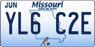 MO license plate YL6C2E