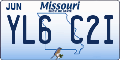MO license plate YL6C2I
