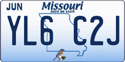 MO license plate YL6C2J