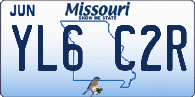 MO license plate YL6C2R