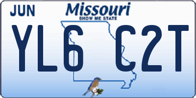 MO license plate YL6C2T