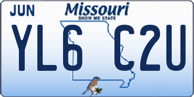 MO license plate YL6C2U
