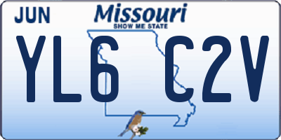 MO license plate YL6C2V