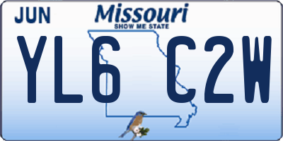 MO license plate YL6C2W