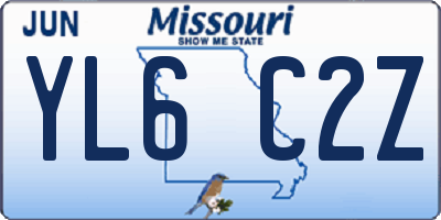 MO license plate YL6C2Z