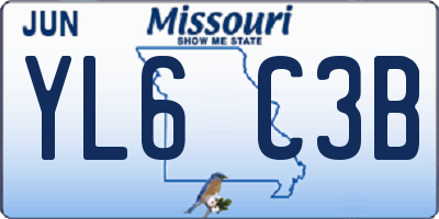 MO license plate YL6C3B