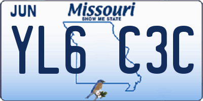 MO license plate YL6C3C