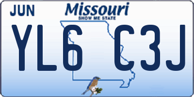 MO license plate YL6C3J