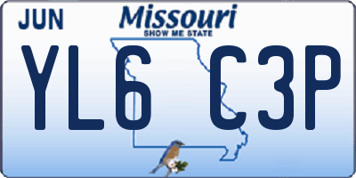 MO license plate YL6C3P