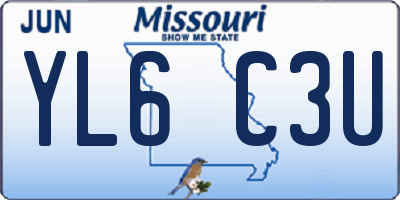 MO license plate YL6C3U