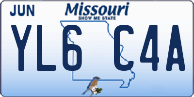 MO license plate YL6C4A