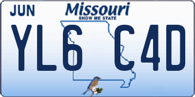 MO license plate YL6C4D