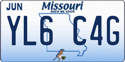 MO license plate YL6C4G