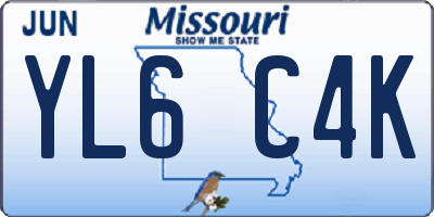 MO license plate YL6C4K