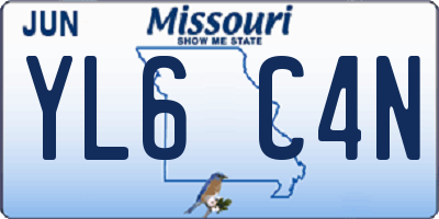 MO license plate YL6C4N