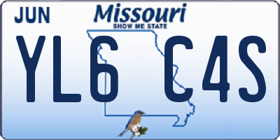 MO license plate YL6C4S
