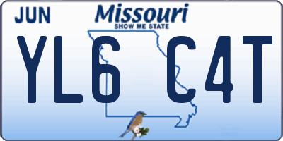 MO license plate YL6C4T