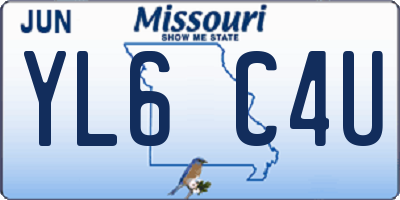 MO license plate YL6C4U