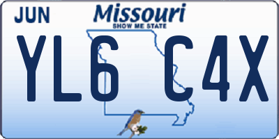 MO license plate YL6C4X