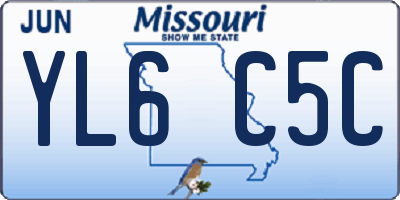 MO license plate YL6C5C