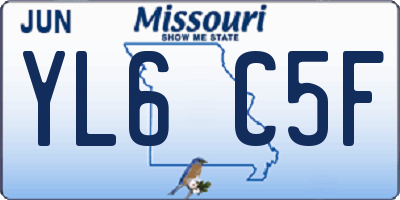 MO license plate YL6C5F