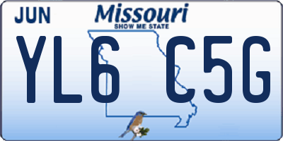 MO license plate YL6C5G