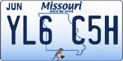 MO license plate YL6C5H