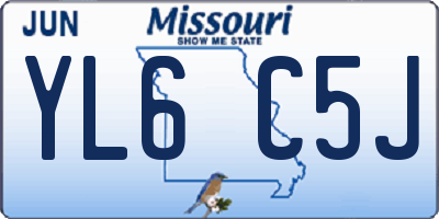MO license plate YL6C5J