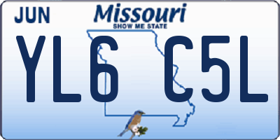 MO license plate YL6C5L