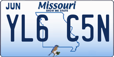 MO license plate YL6C5N