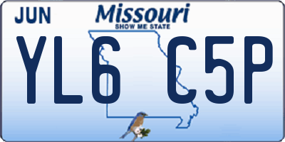 MO license plate YL6C5P