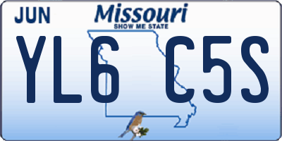 MO license plate YL6C5S
