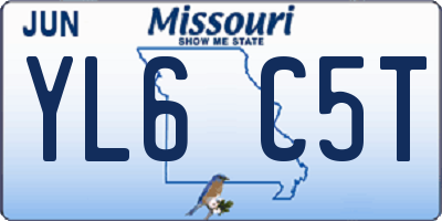 MO license plate YL6C5T