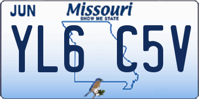 MO license plate YL6C5V