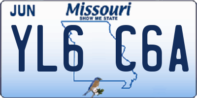 MO license plate YL6C6A