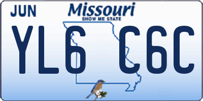 MO license plate YL6C6C