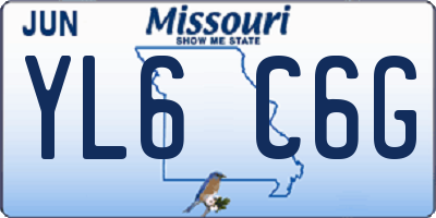 MO license plate YL6C6G