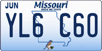 MO license plate YL6C6O