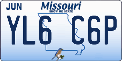 MO license plate YL6C6P