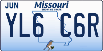 MO license plate YL6C6R