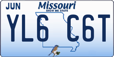 MO license plate YL6C6T