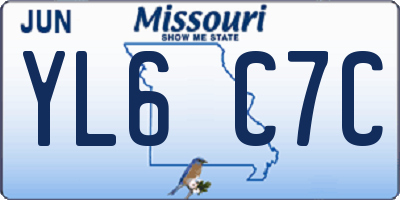 MO license plate YL6C7C