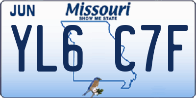 MO license plate YL6C7F