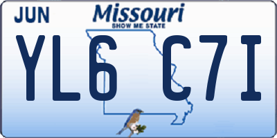 MO license plate YL6C7I