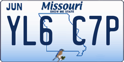 MO license plate YL6C7P