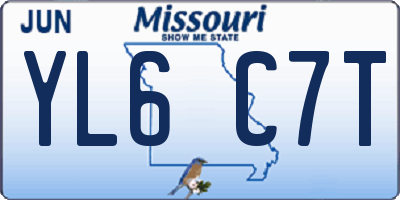 MO license plate YL6C7T
