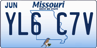 MO license plate YL6C7V