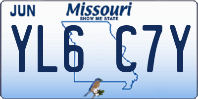 MO license plate YL6C7Y