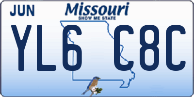 MO license plate YL6C8C