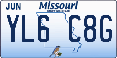 MO license plate YL6C8G